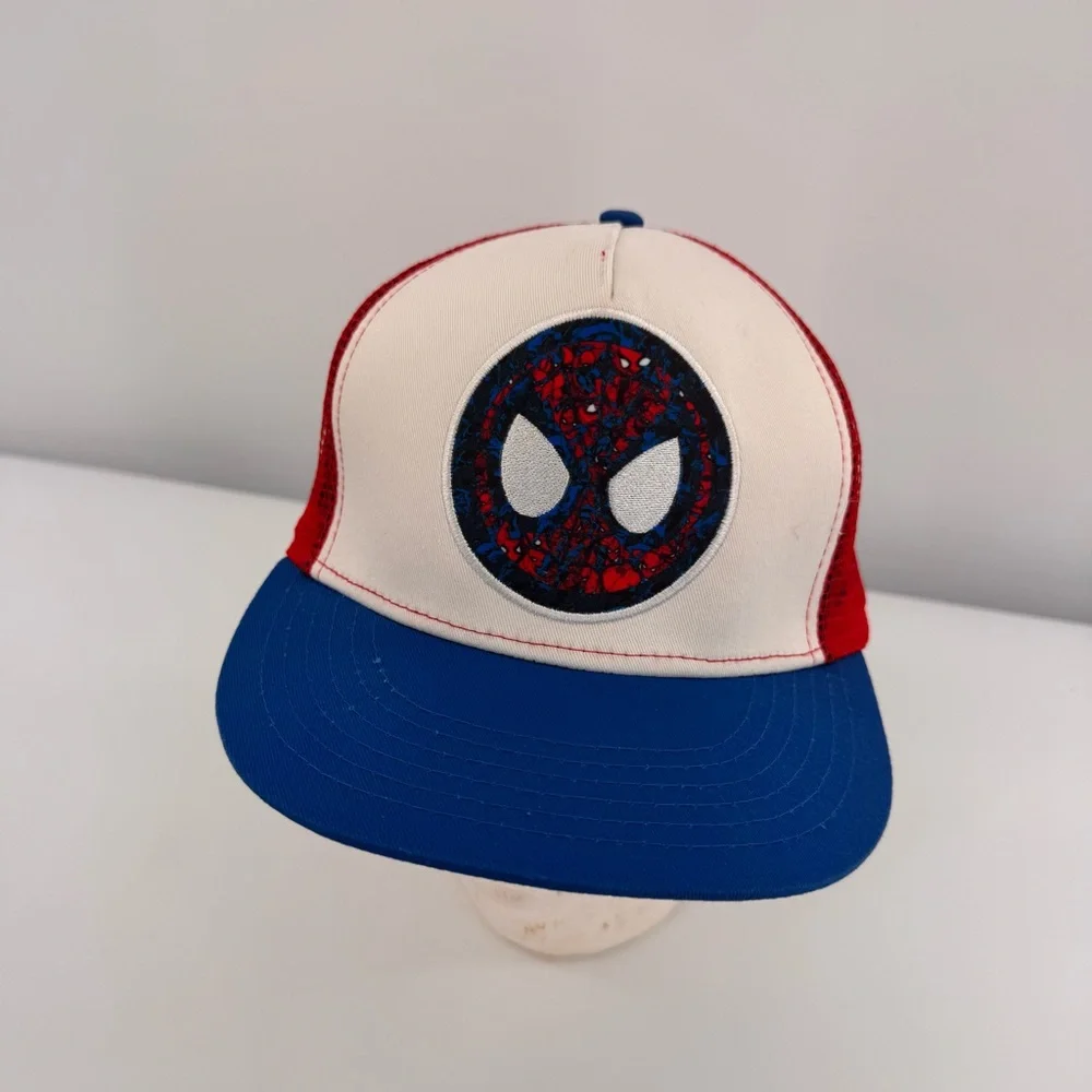 Marvel‎ Amazing Spiderman Mesh Baseball Snap Back Hat Cap Blue White